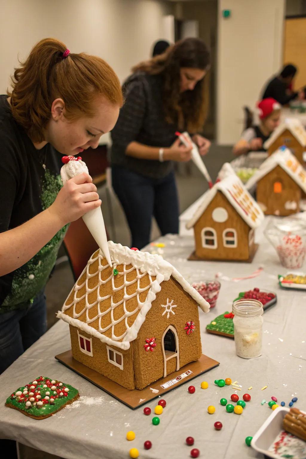 Gingerbread abode assembly competition showcasing ingenuity and seasonal essence.