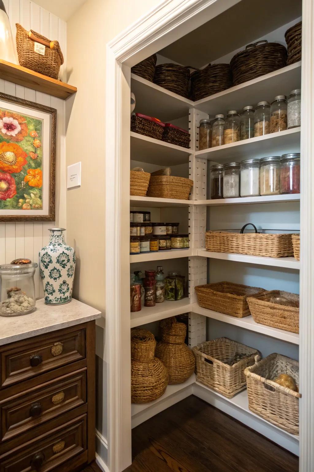 Incorporate art to personalize your pantry space.