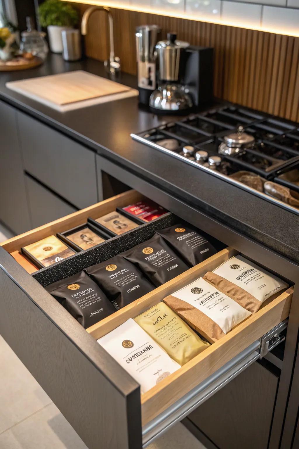 A handpicked coffee station provides a tailored coffee establishment experience.