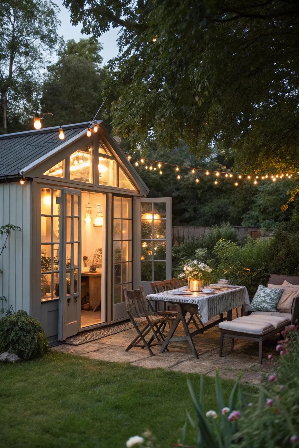 A dining spot which is ideal for gatherings under the stars.