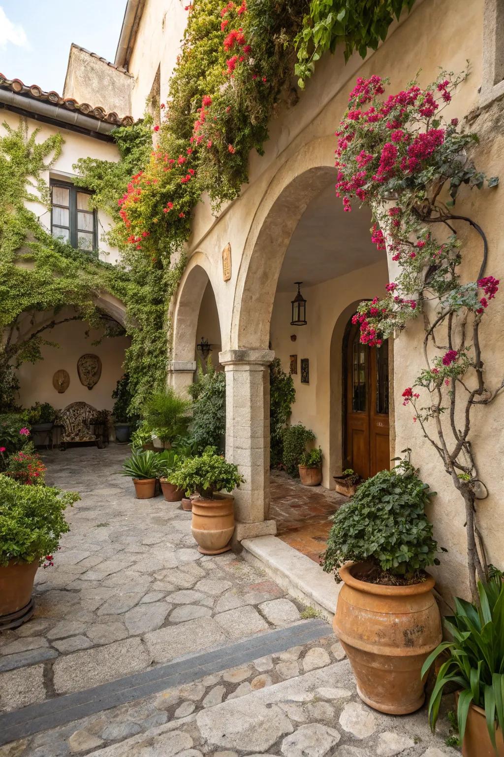 A themed decor cultivates a cohesive and beautiful entrance.