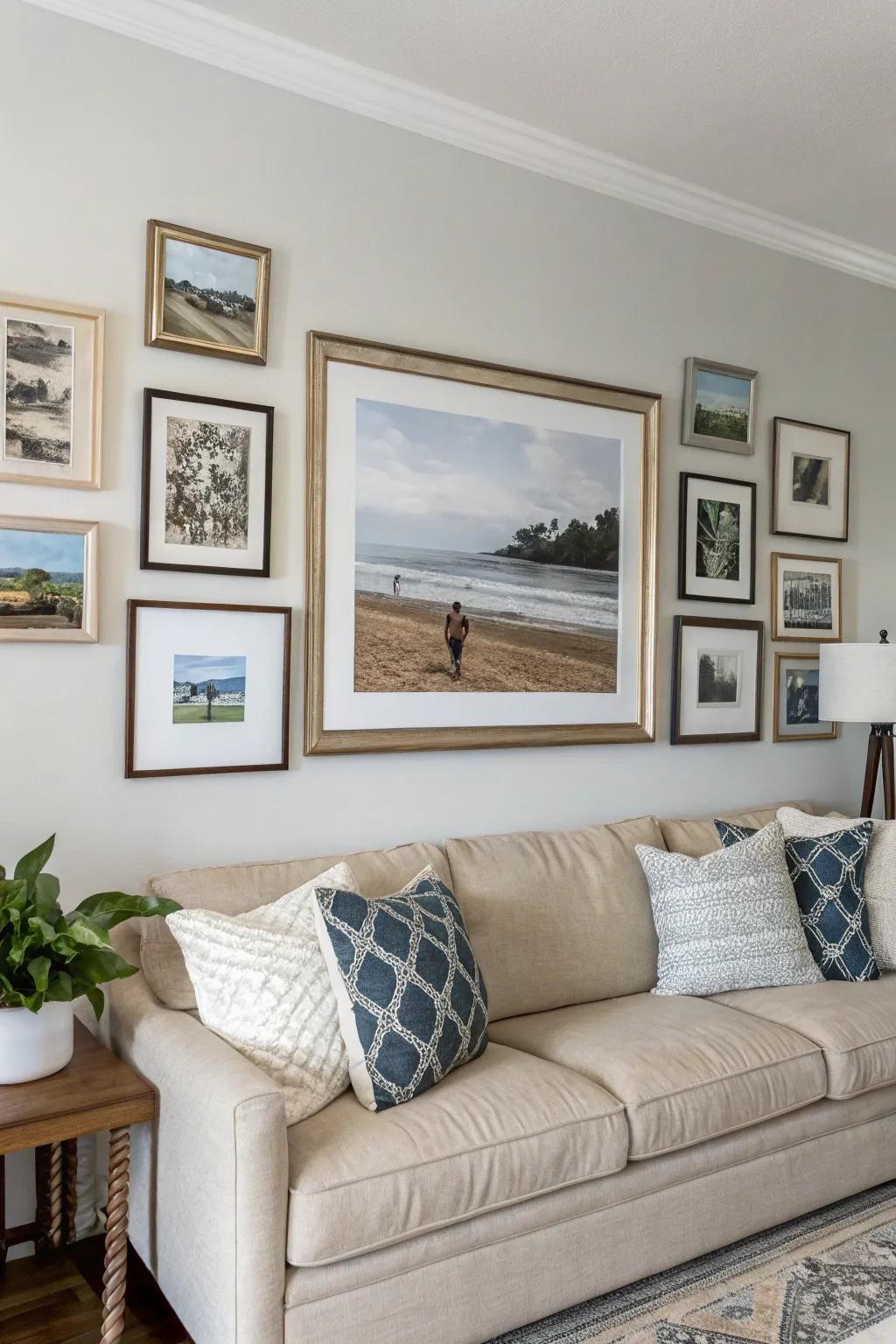 A key feature can serve as the focal point of a picture arrangement.