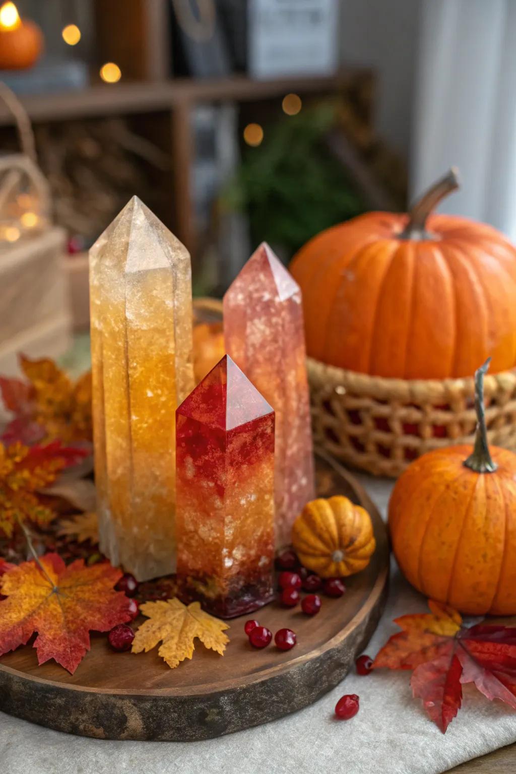 A seasonal switch-up with autumn-colored gems.