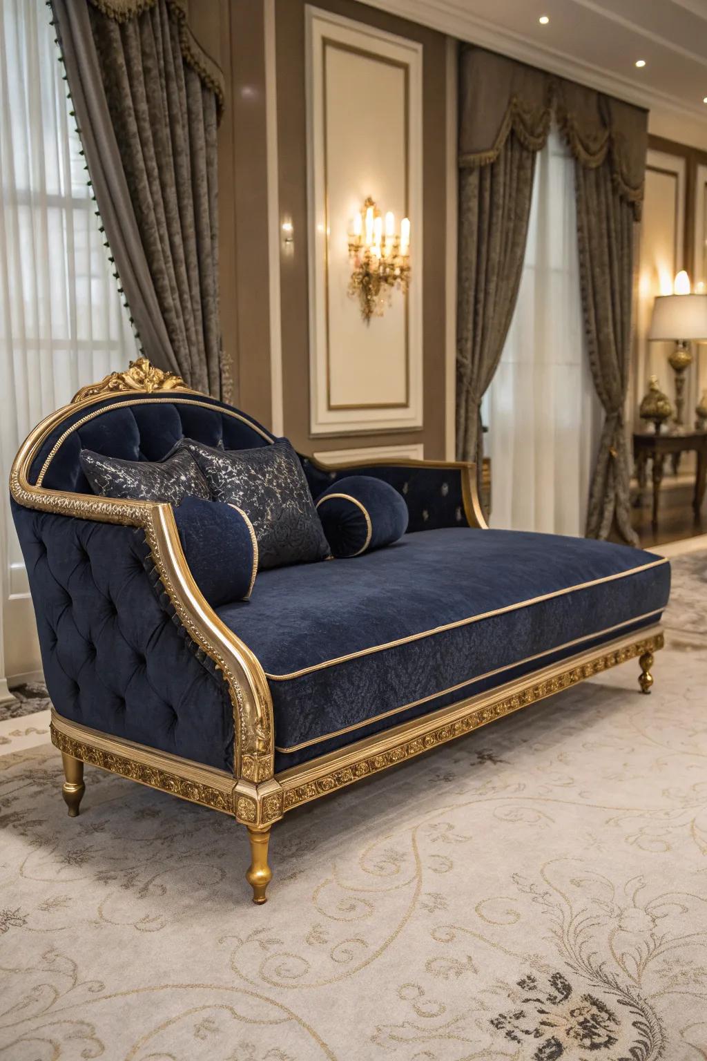 Velvet applications augment the inherent lavishness of the daybed.