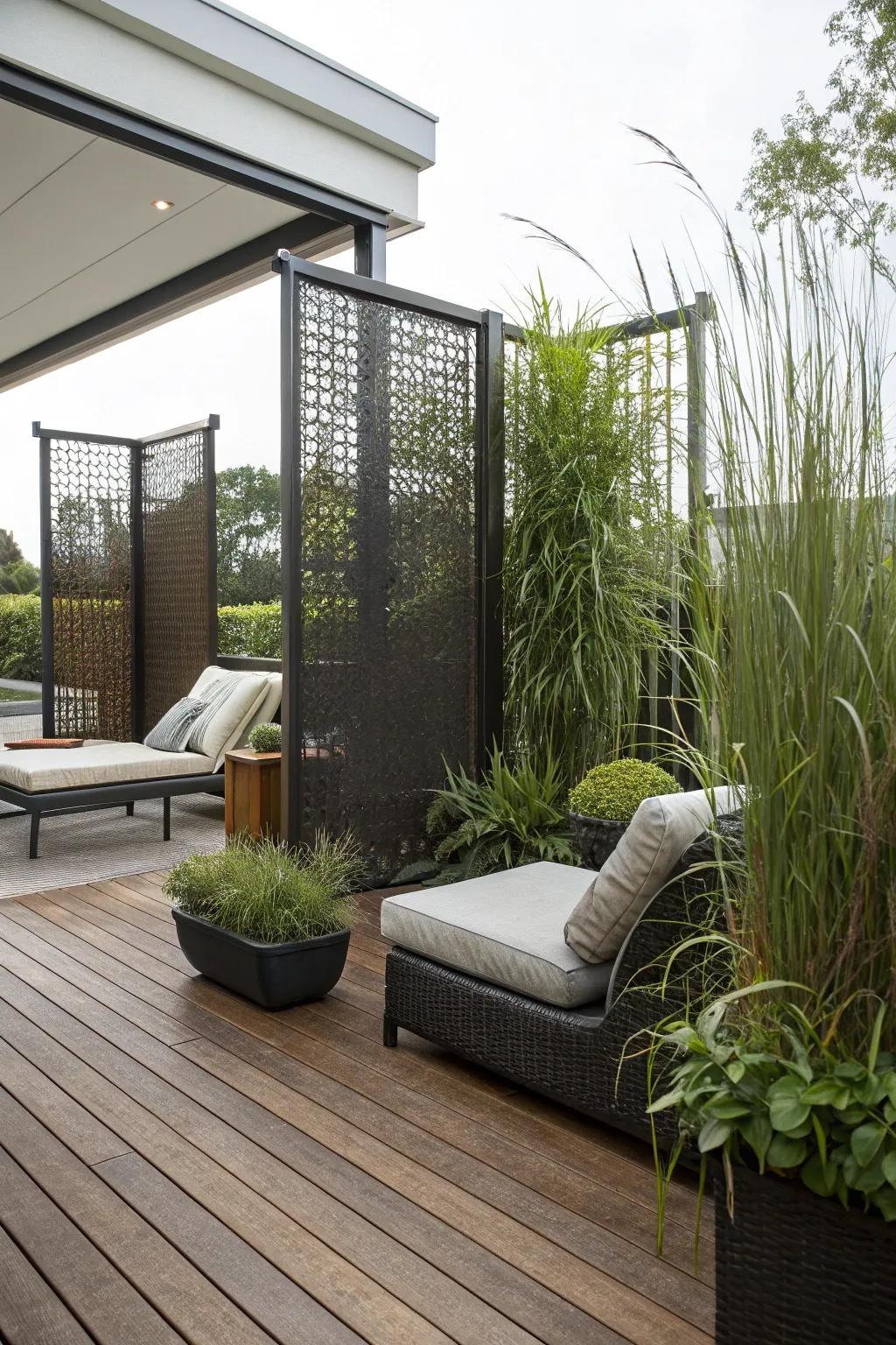 For relaxation, private areas on your deck provide a personal retreat.