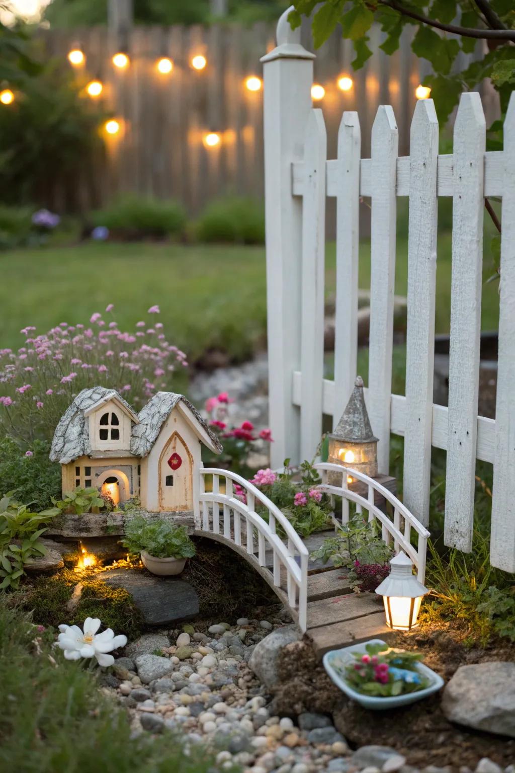 Pixie gardens append a magical element to the base of your fence.