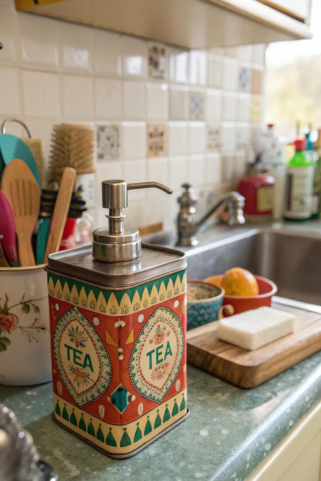 Old-time tea tins inject whimsy plus nostalgia.
