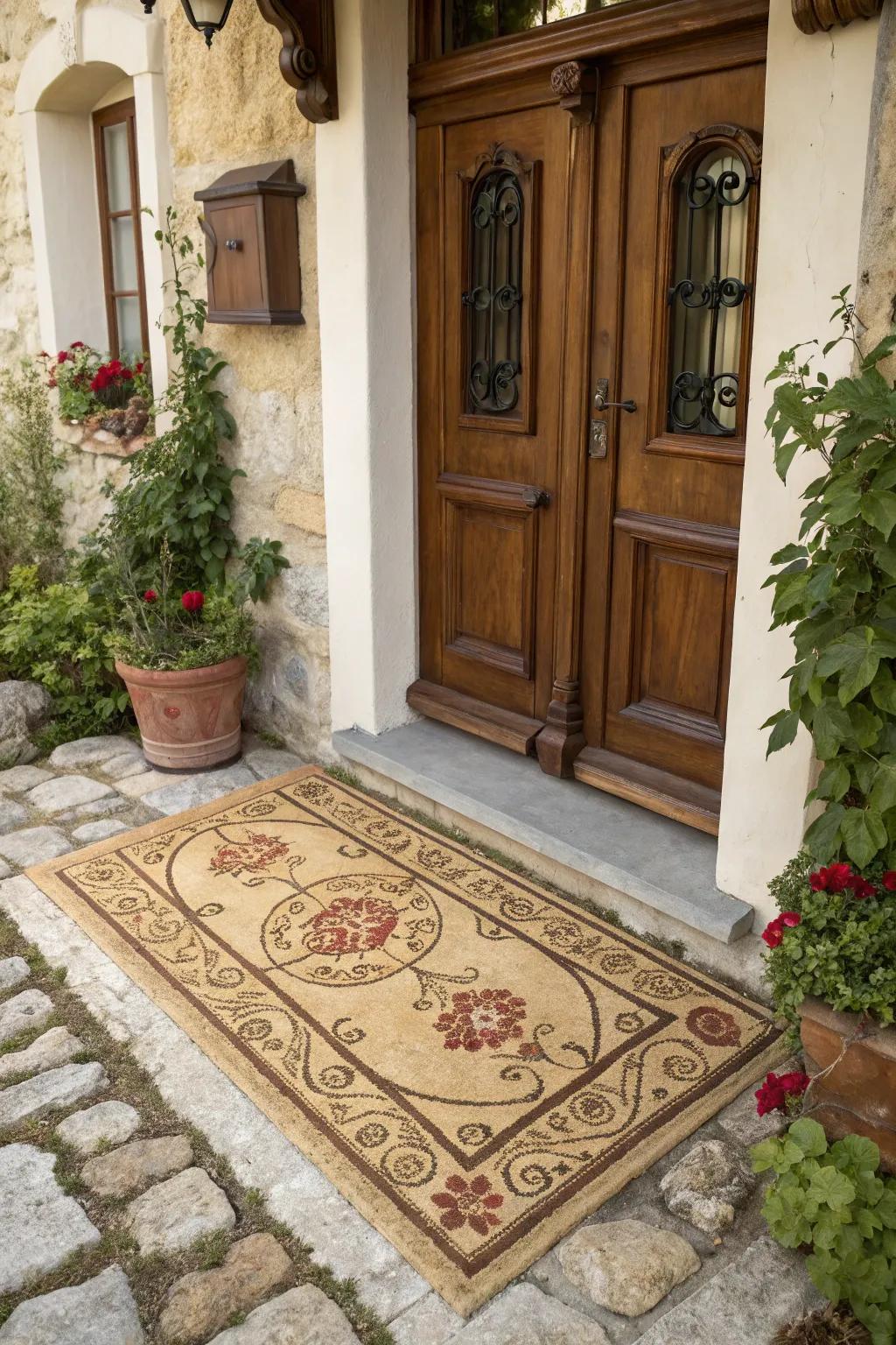 Vintage doormats evoke nostalgia and warmth at any entry
