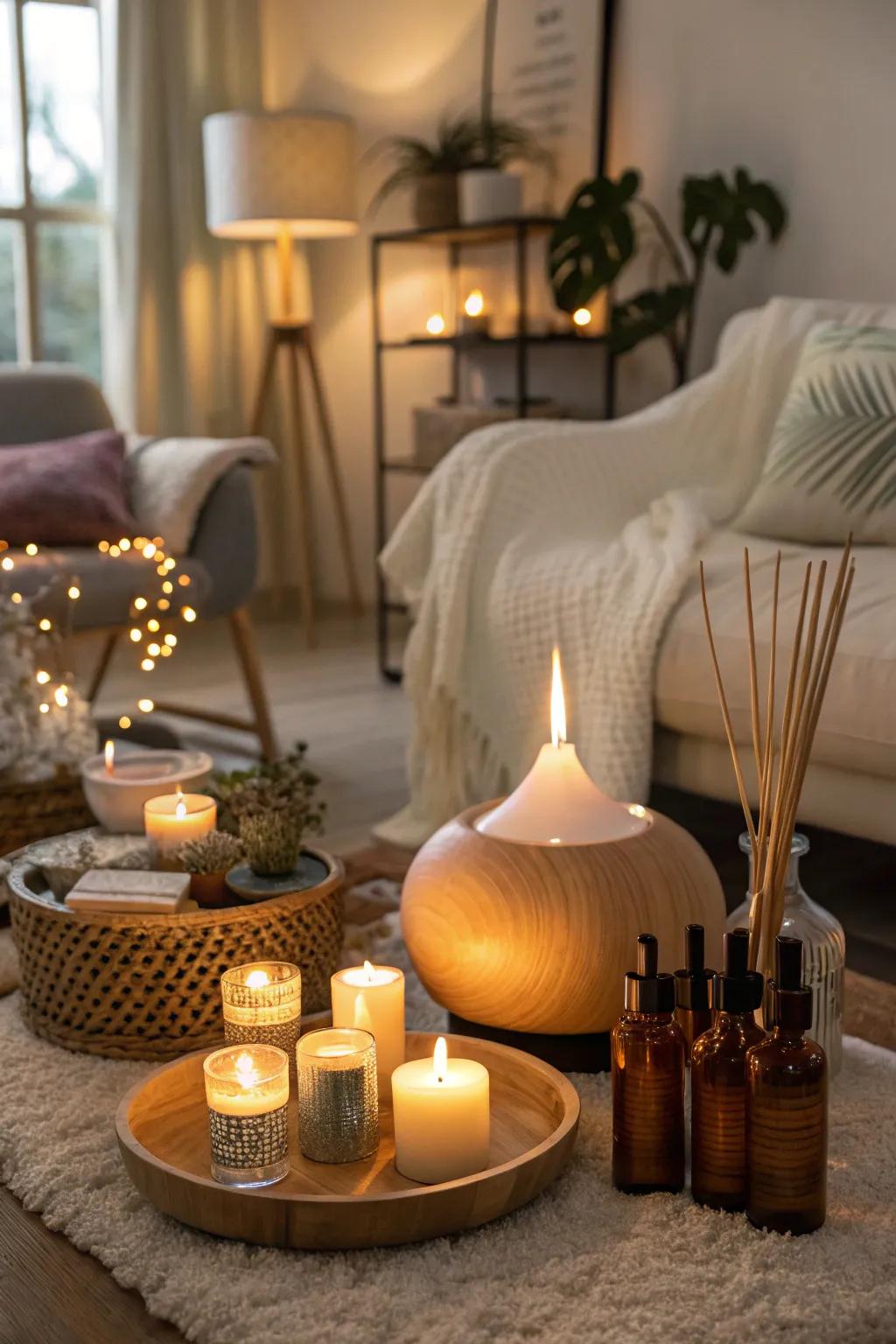 Area showcasing fragrant components for an augmented atmosphere.