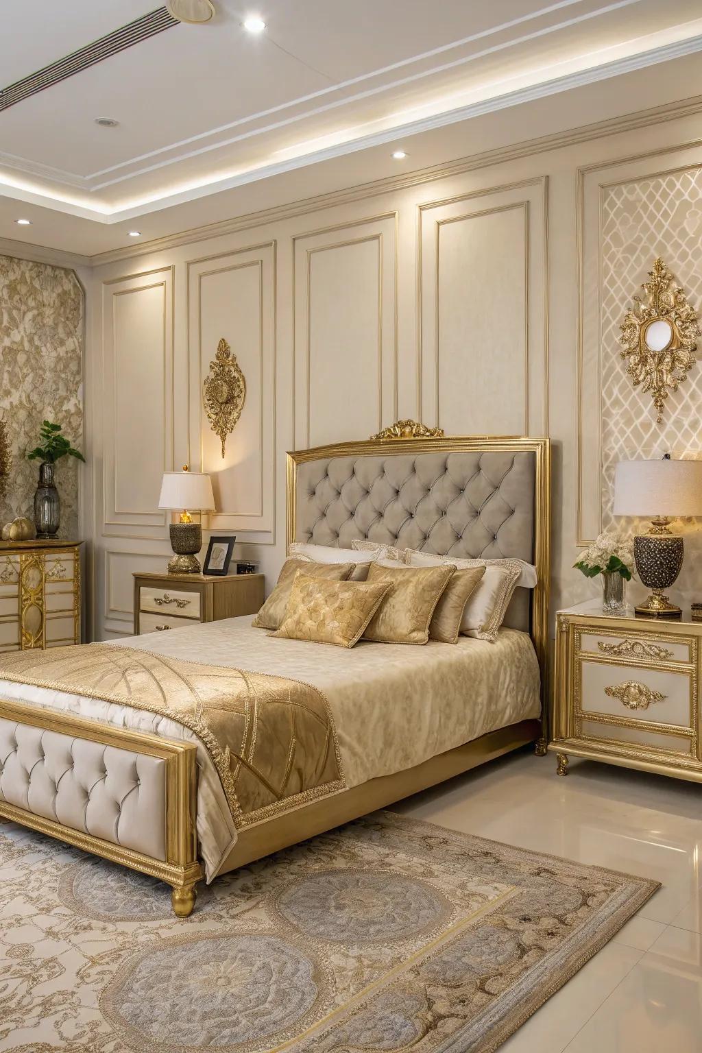 Gold highlights add a touch of opulence and elegance.