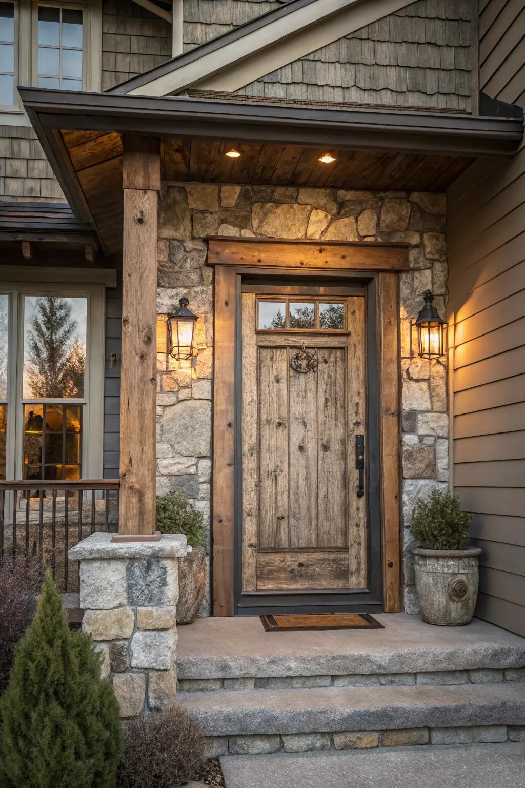 Structured coats add depth and uniqueness to the door.