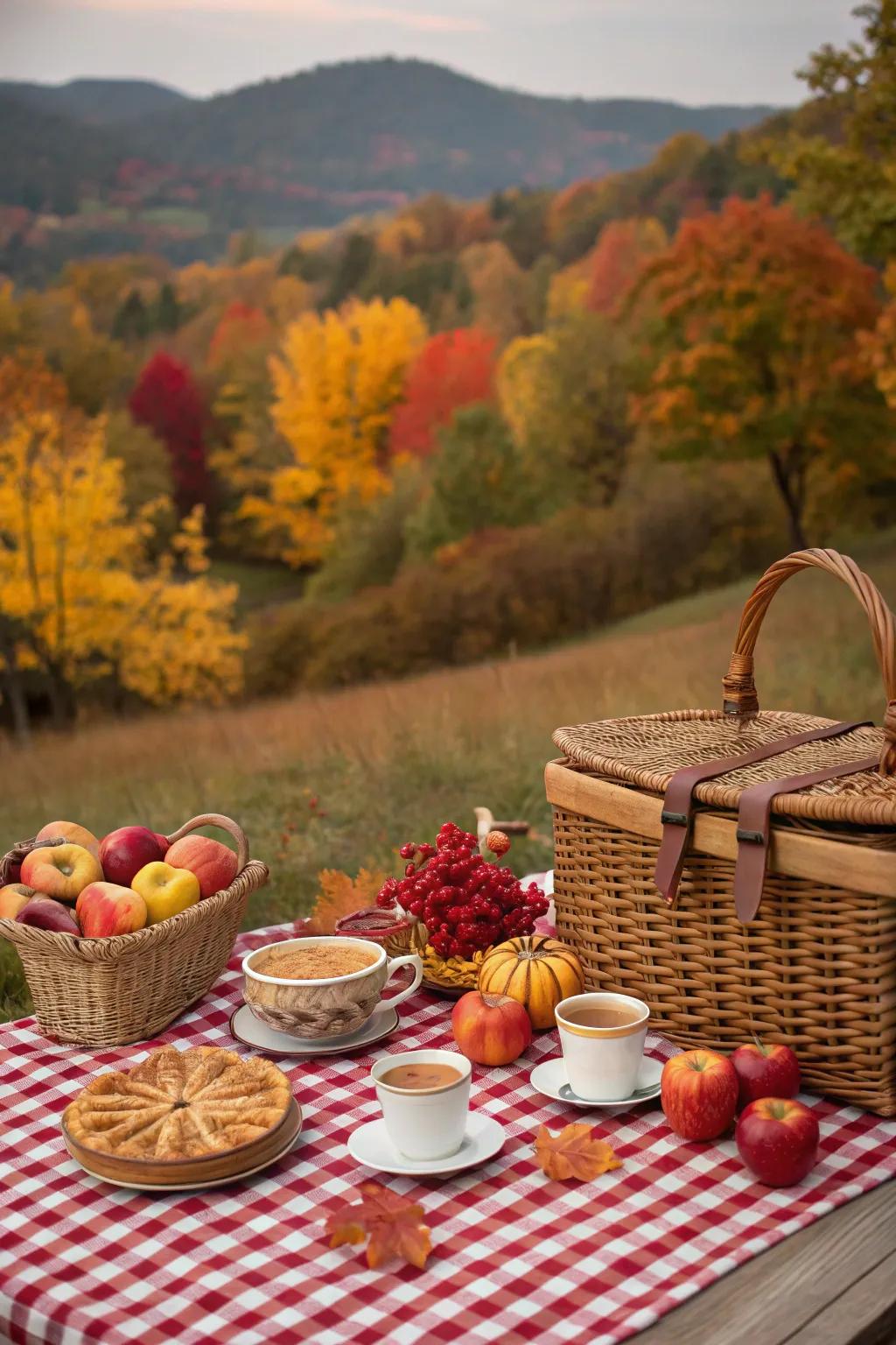 An appealing retro autumn meal setup.