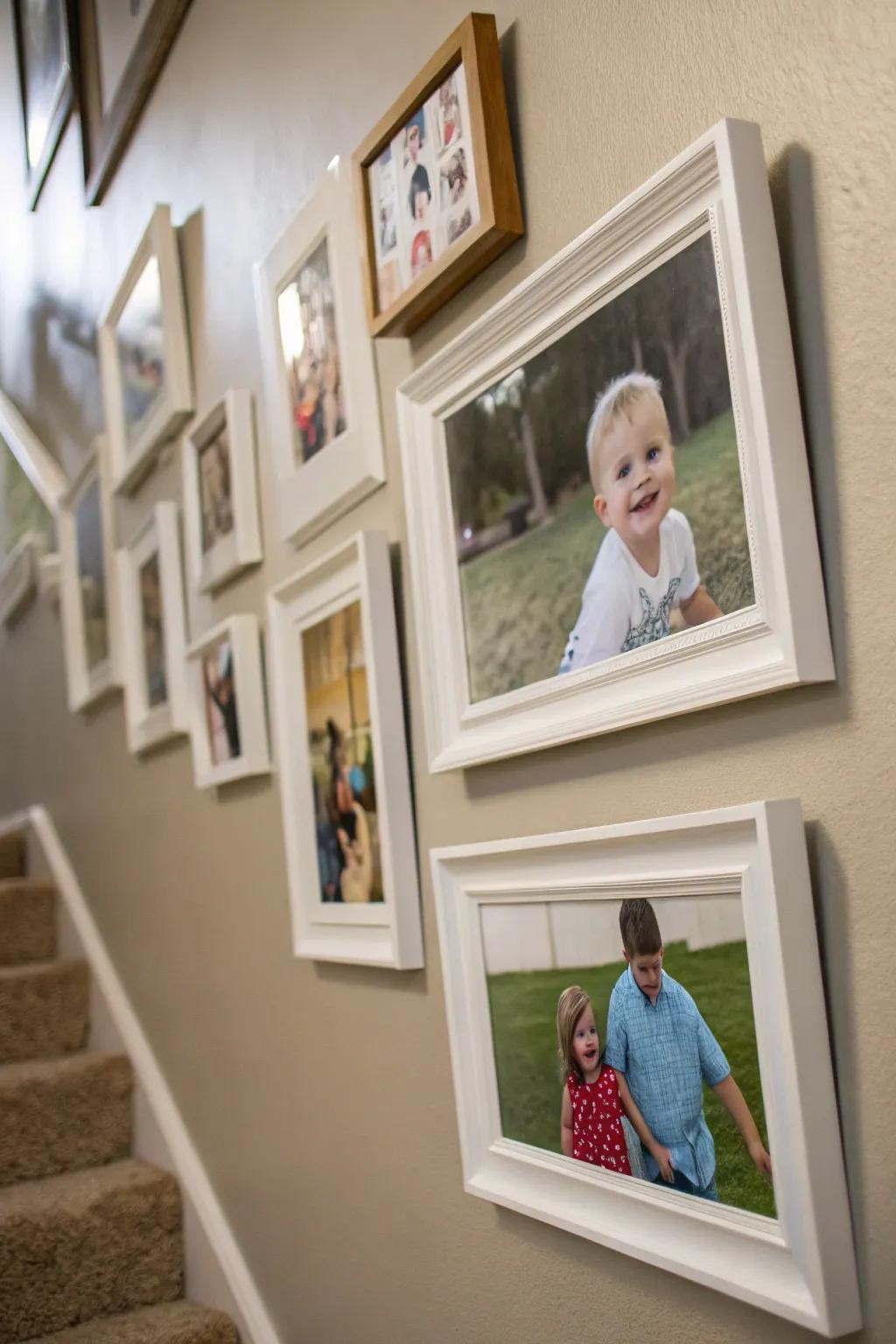 Floating frames creating an elegant photo display