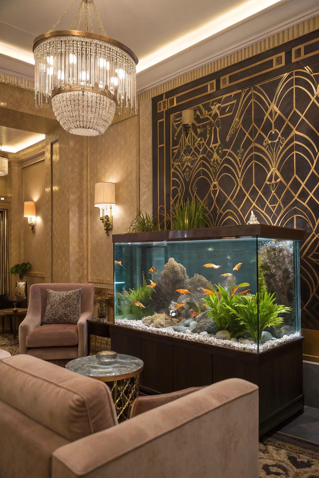 Embrace lavishness via Art Deco opulence.