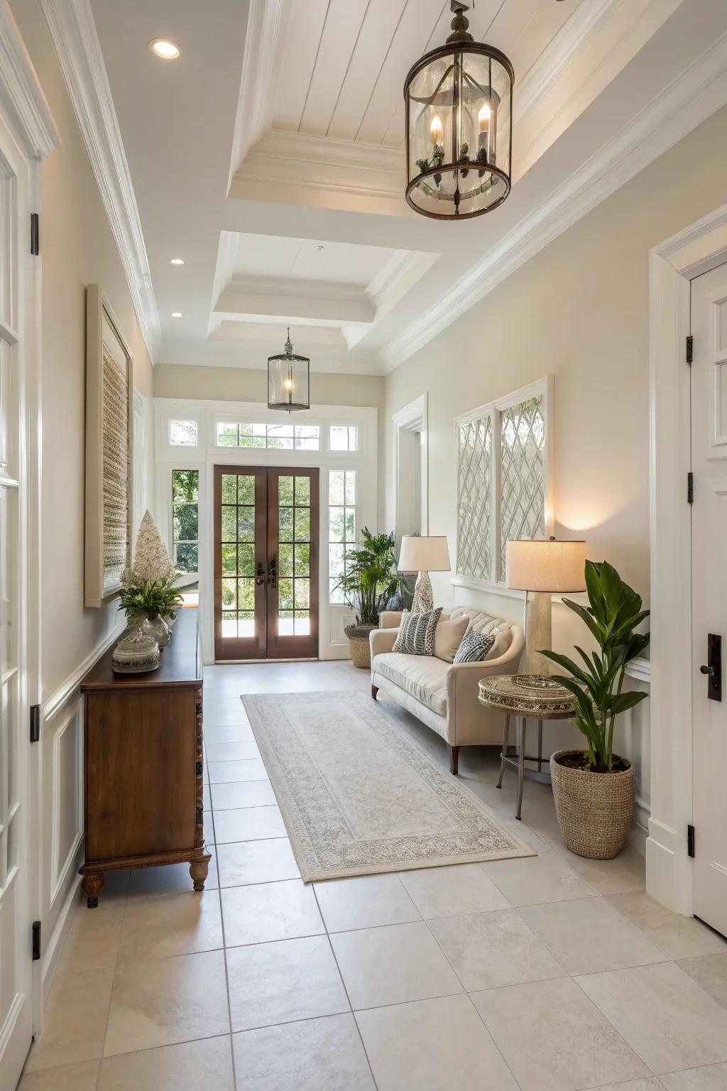 An open and airy layout produces a welcoming and roomy entrance.