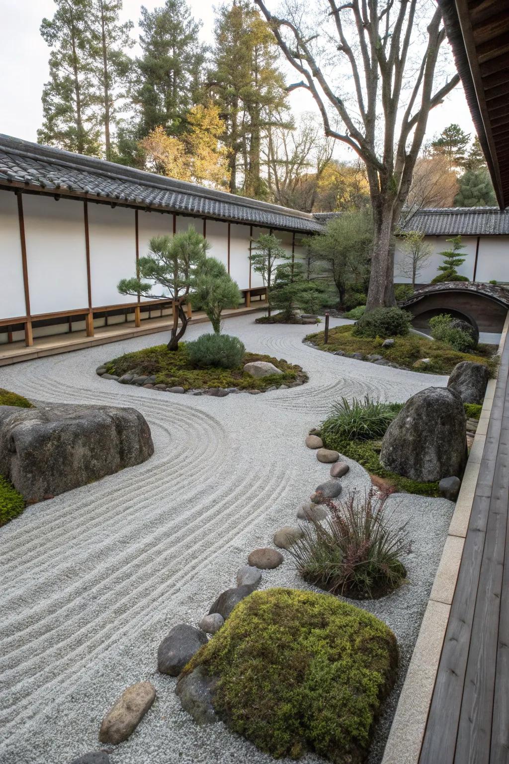 A serene Zen garden aspect for tranquility.