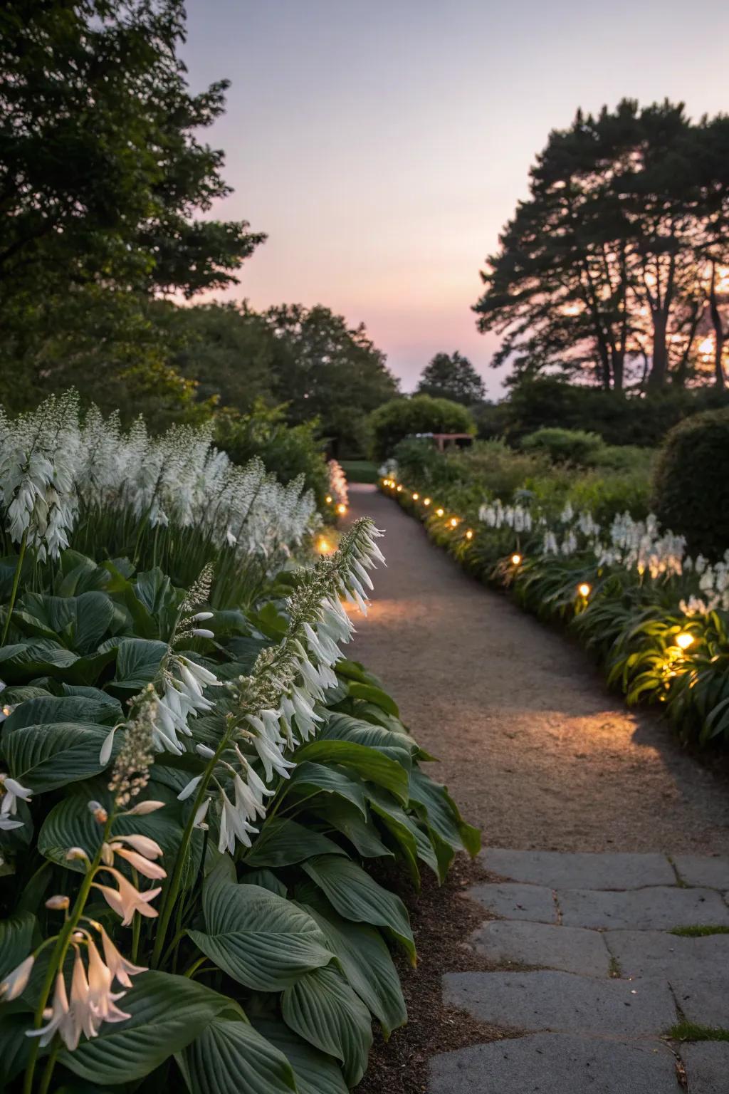 White glimmerflowers illuminate paths using a magical glow.