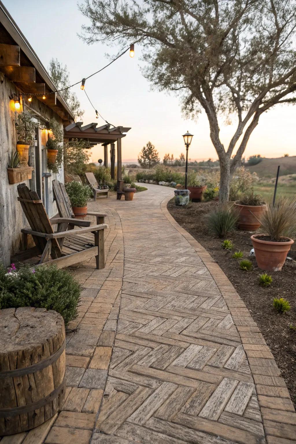 Tree design pavers combine the charm of tree with the strength of stone.