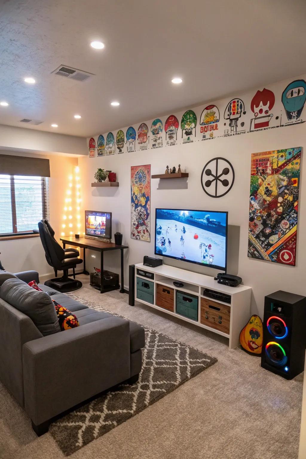 Wall art adds personality to your gaming setup.