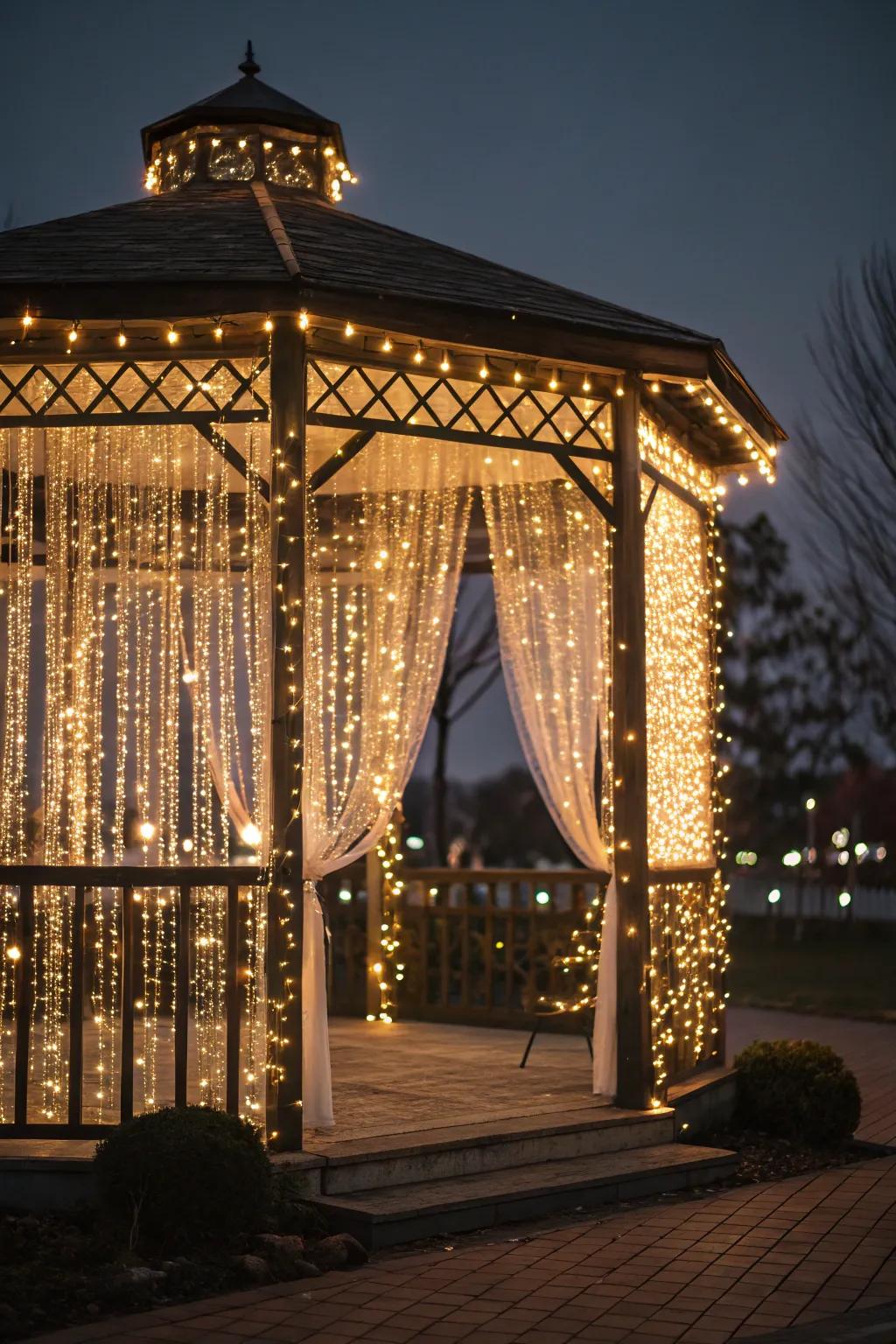 A light curtain assures a dramatic and stunning background.