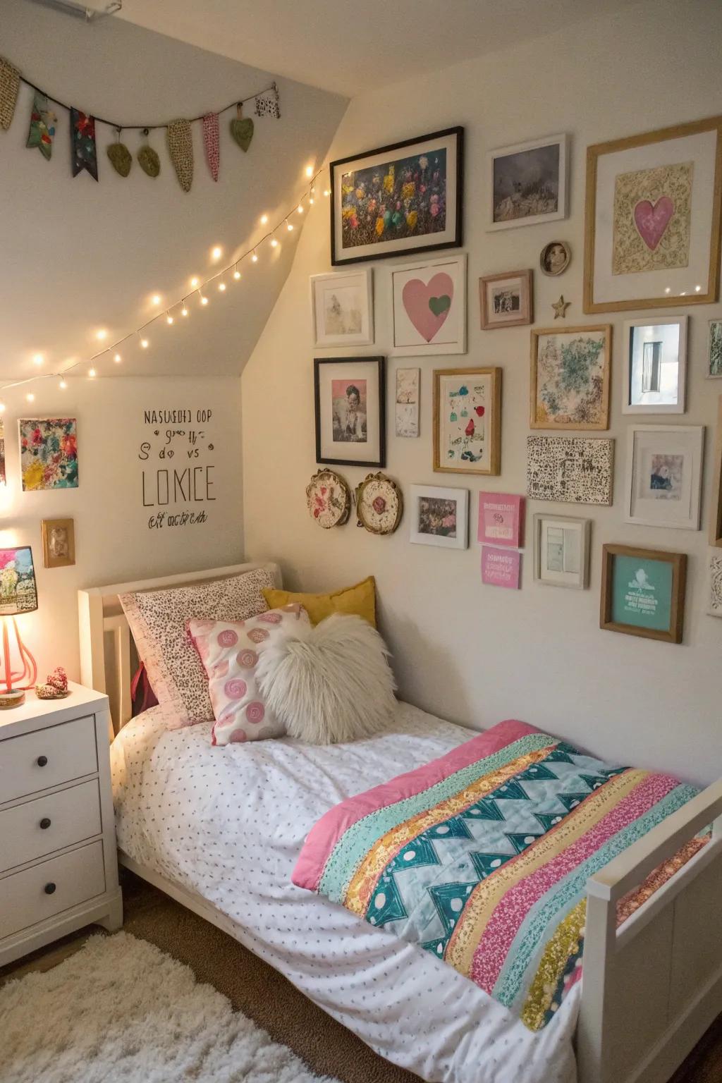 A picture display tells a story and personalizes the space.