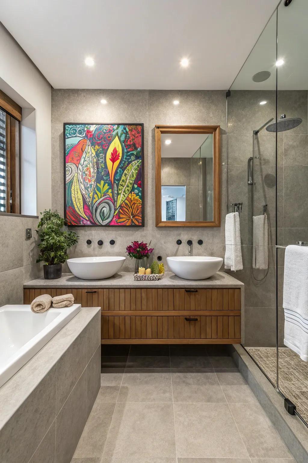 A splash of hue crafts a focal point in the design.