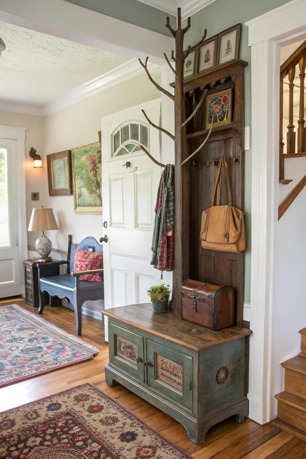 Refurbish vintage finds into a unique hall tree.