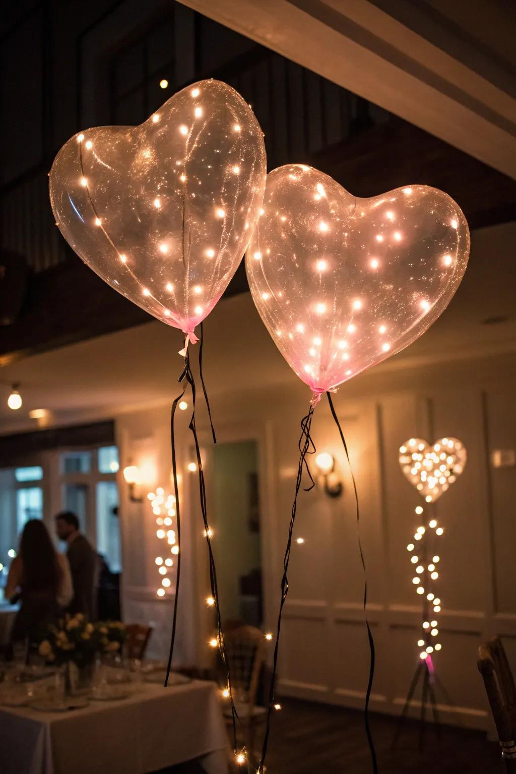 For nighttime magic, heart airbags sparkle with LED illumination.