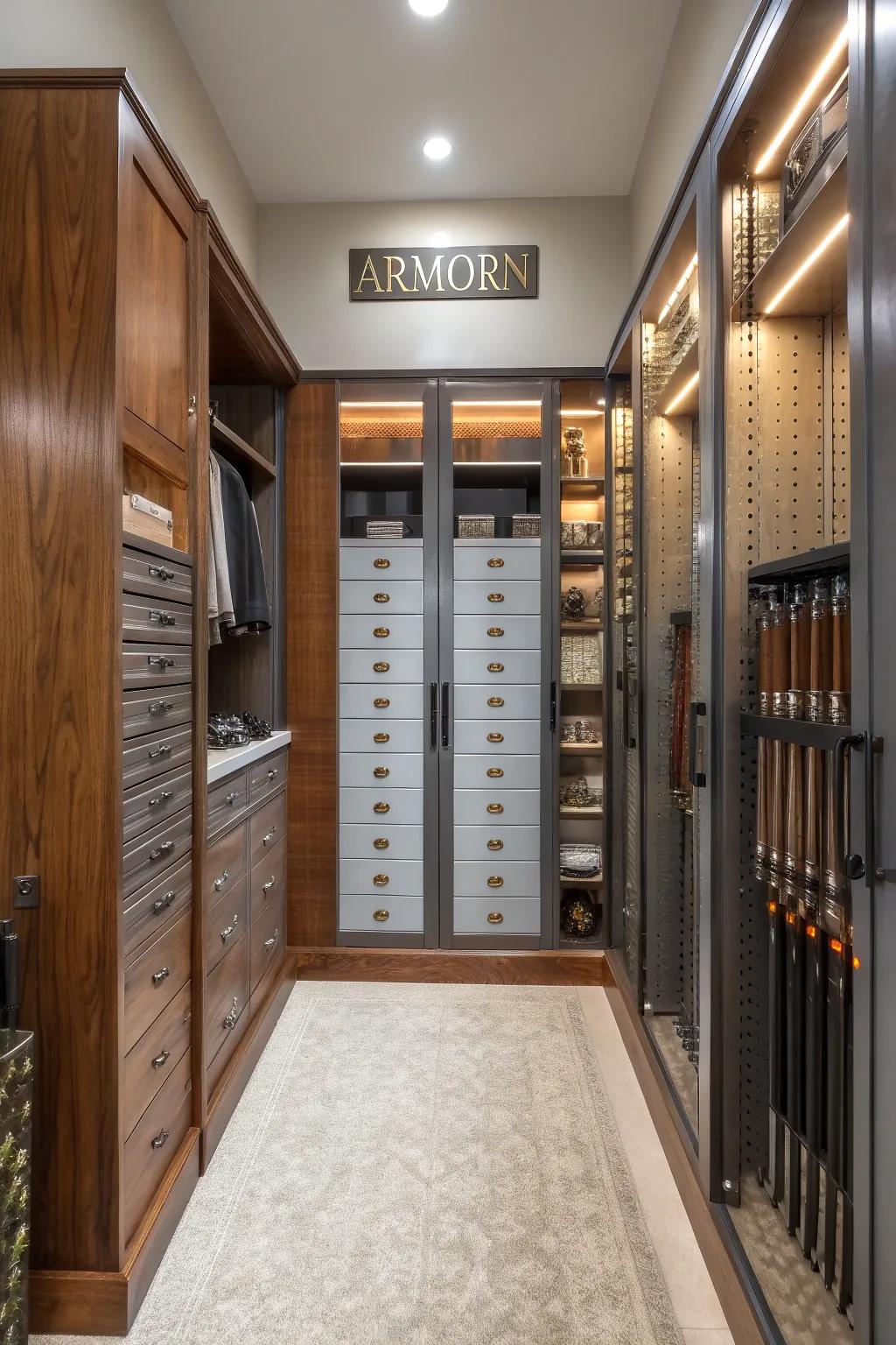 Specialized arrangement keeps ammunition arranged and secure.