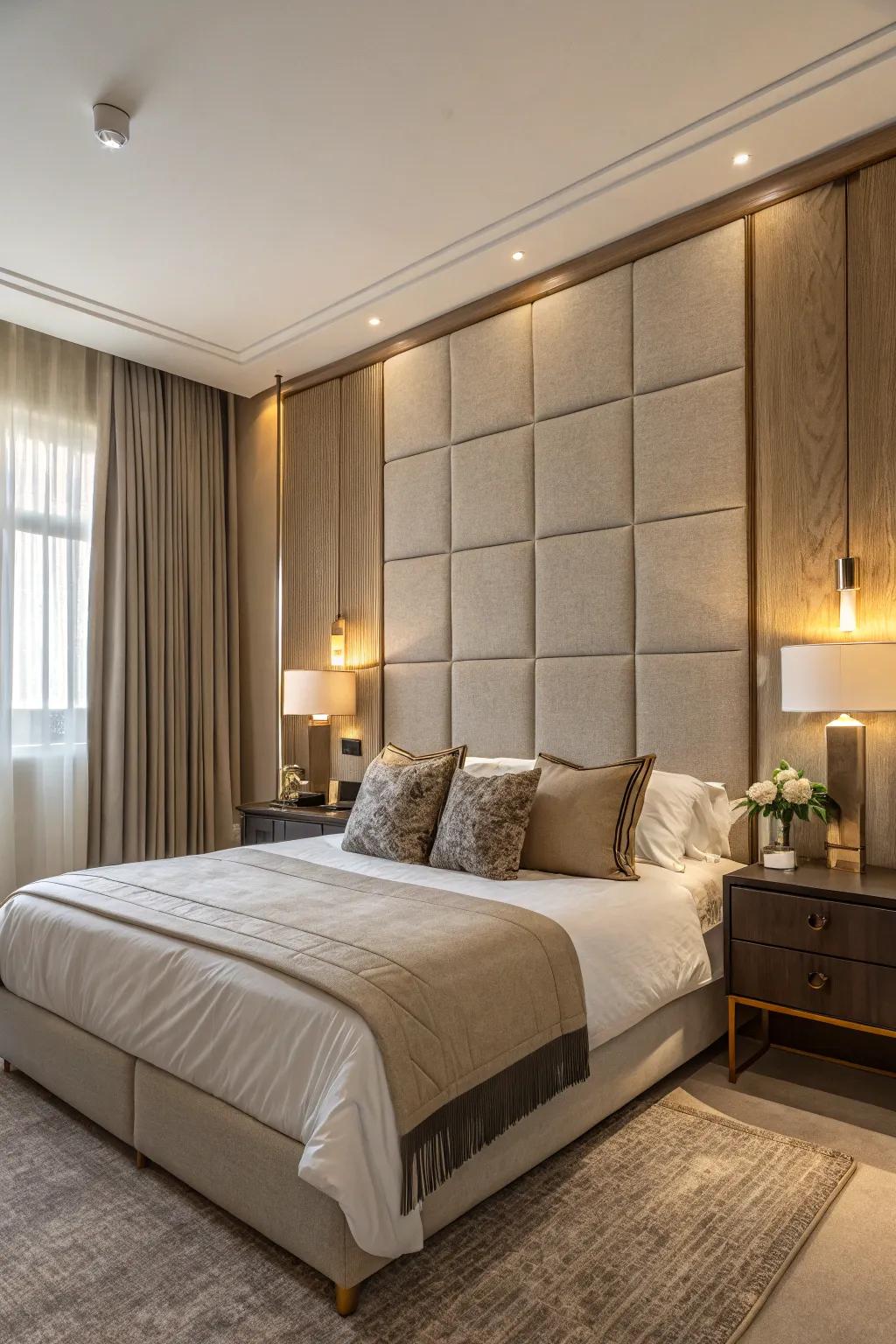 Textile panels add softness and opulence