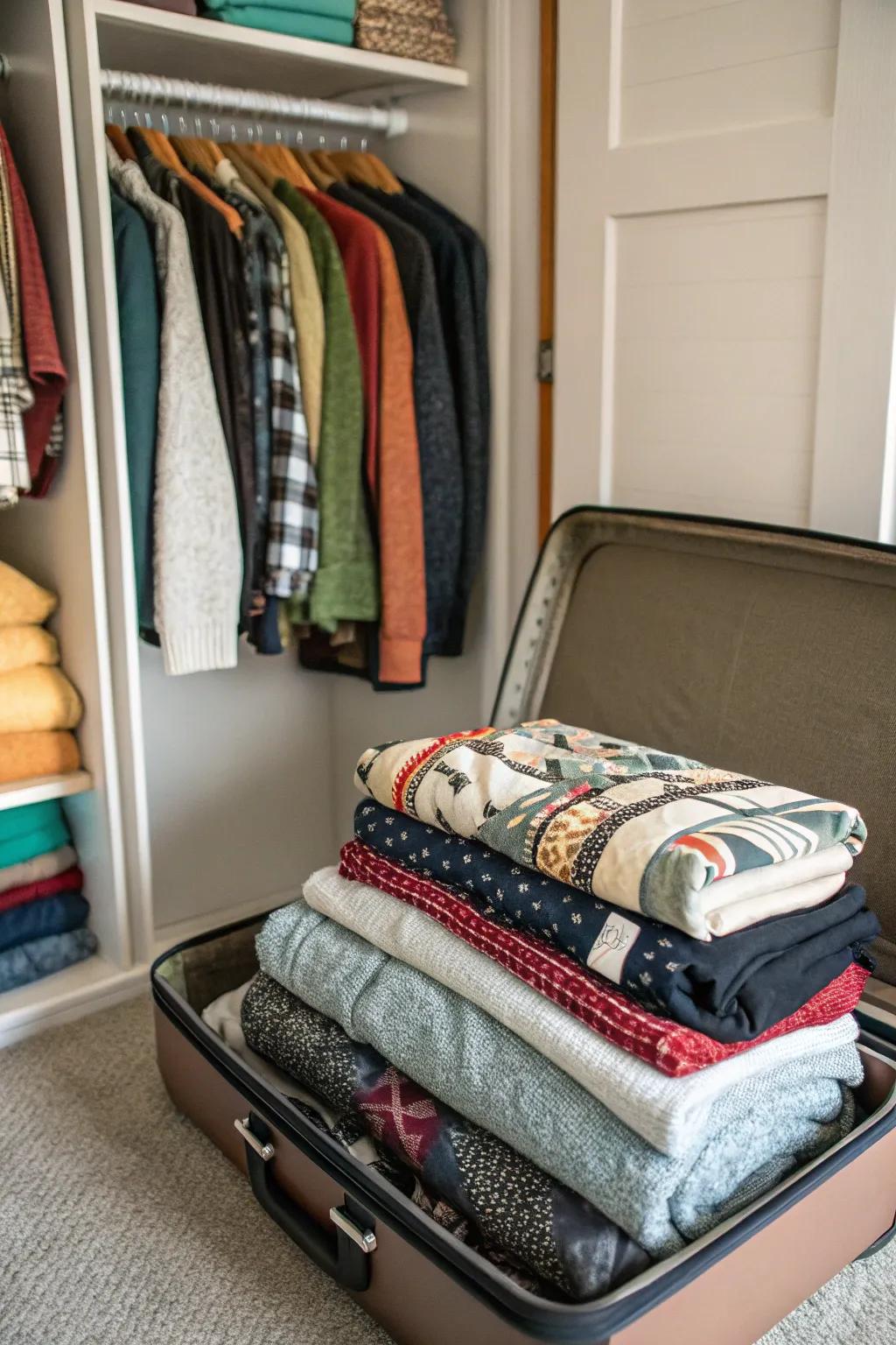 Suitcases are clever for storing off-season items.