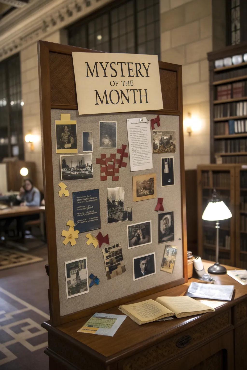 An engaging mystery board piques curiosity and excitement.