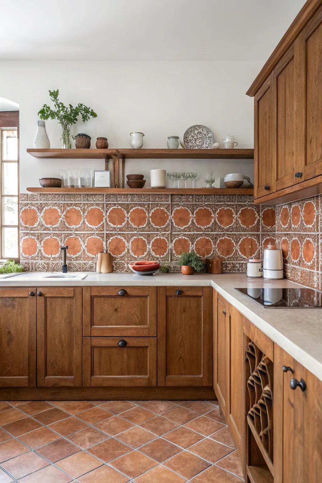 Terracotta tiles add warmth and charm.