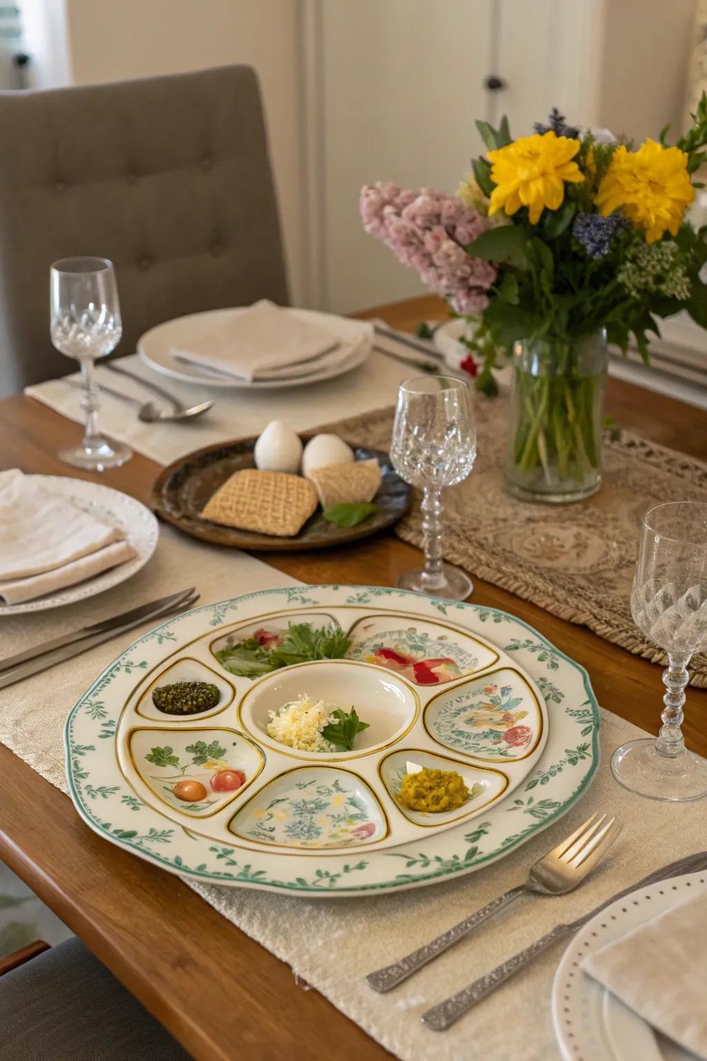 An artistic table tray enriching a meal table’s beauty.