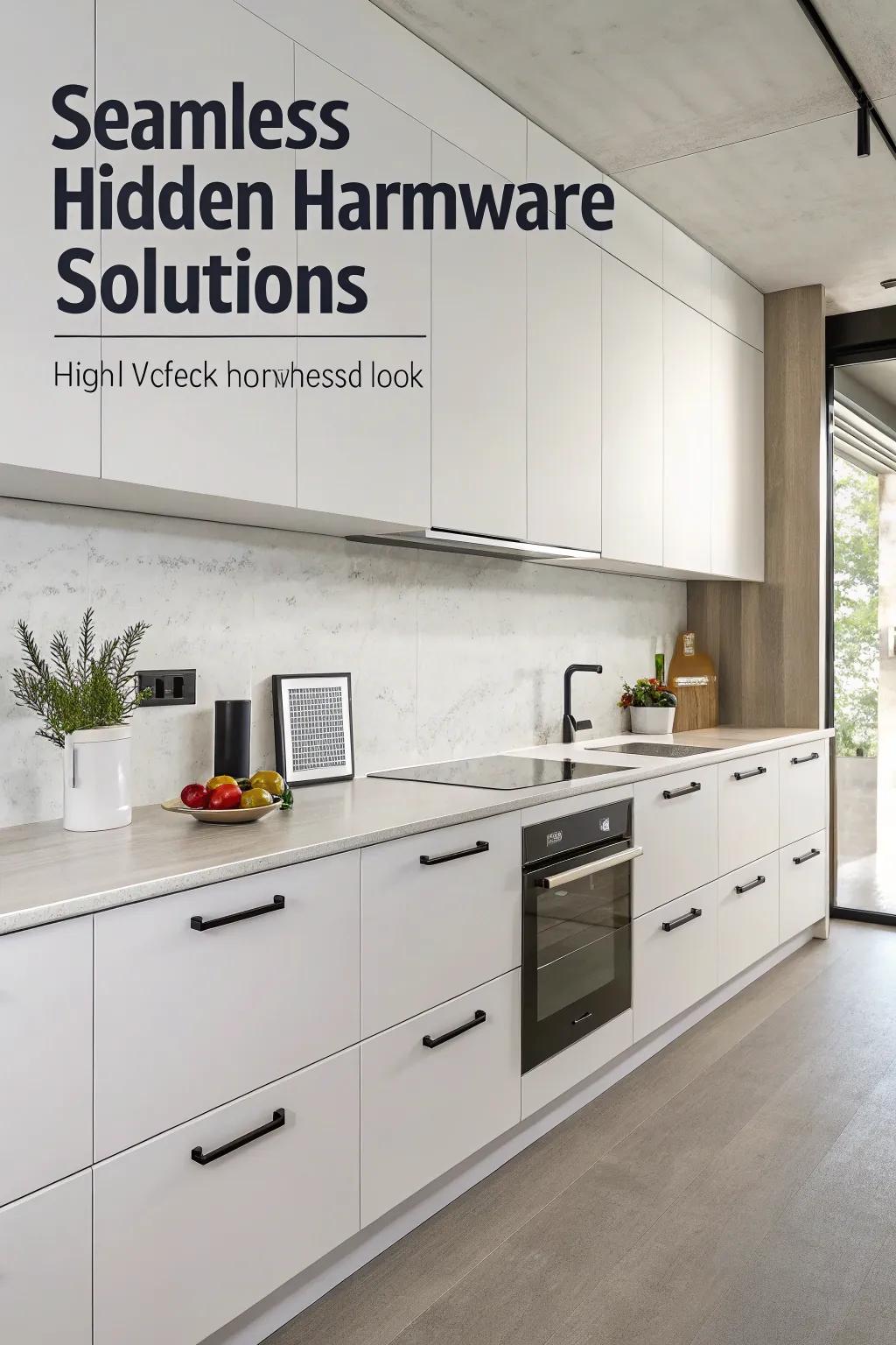Concealed fittings that allow for a seamless and streamlined kitchen design.