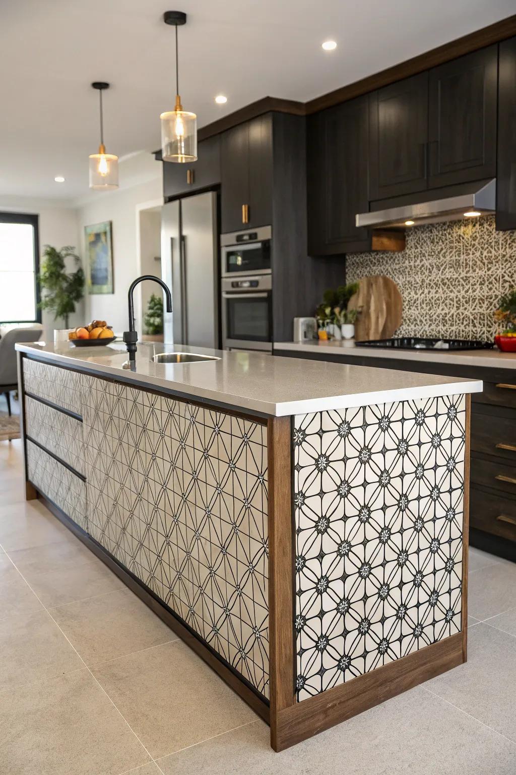 Geometric designs infuse an up-to-the-minute twist, imbuing this cooking hub centerpiece through dynamic vigor.