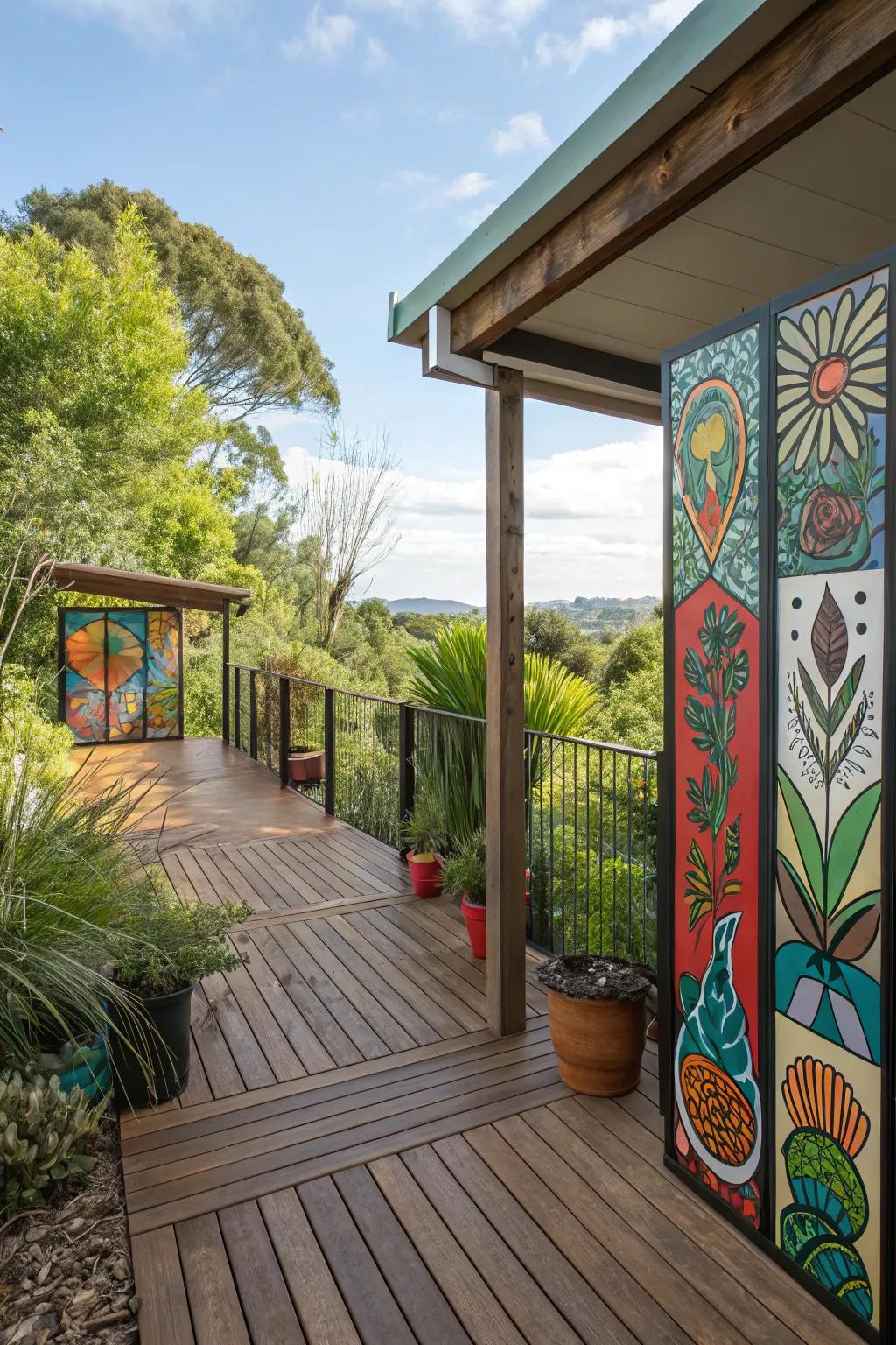 Bespoke creative boards transform this deck into a vibrant work of art.