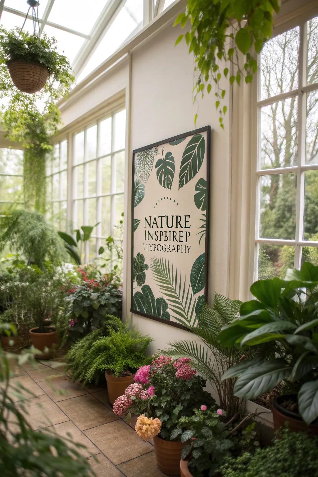 A serene ambiance is created with lettering.