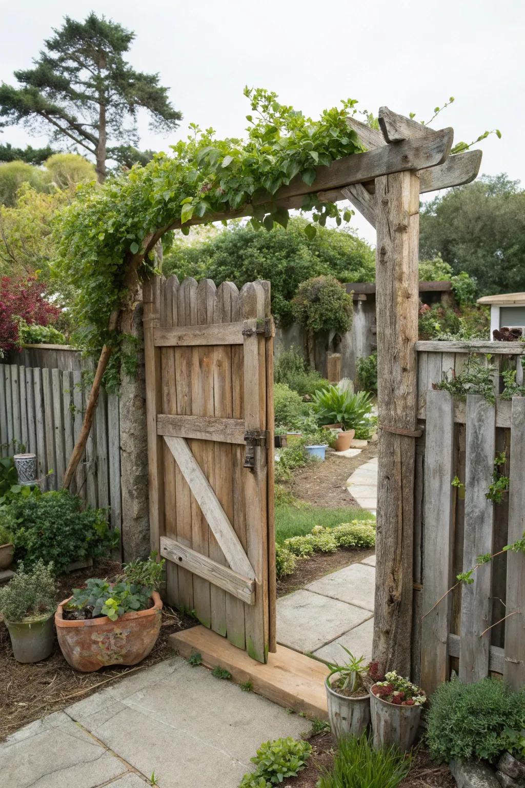 Eco-chic reclaimed wood access design