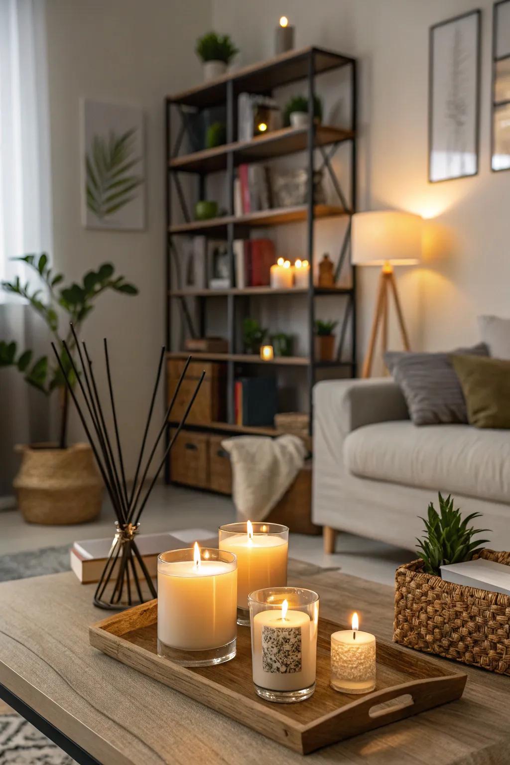 Aromatic elements adding a personal touch to the decor.