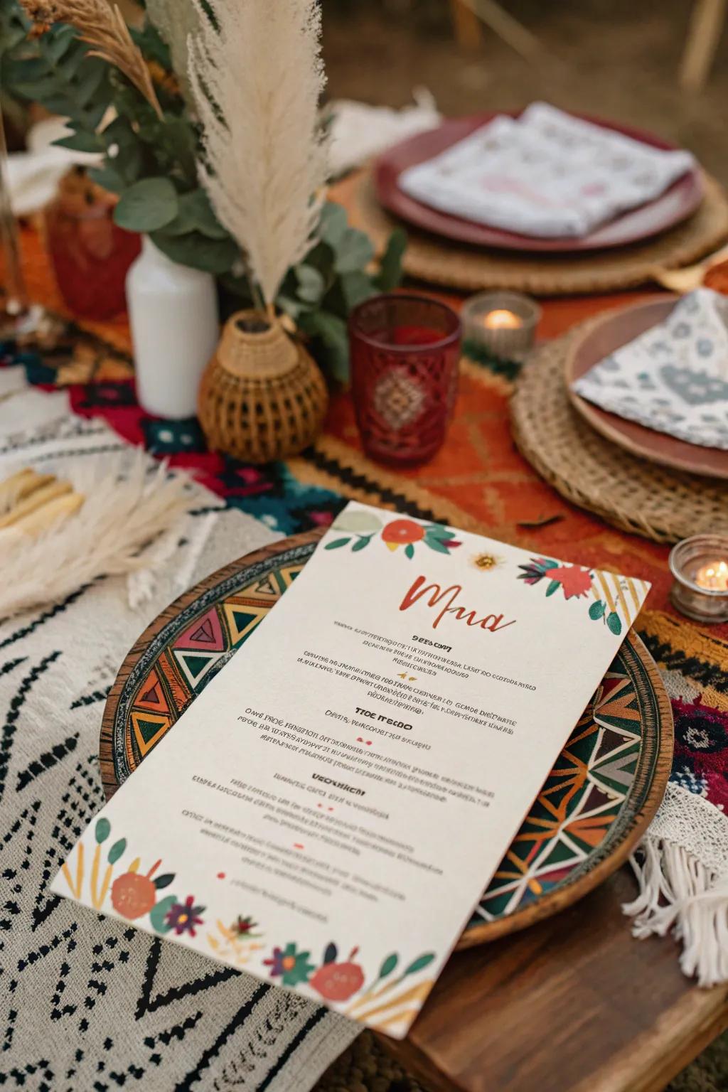Eclectic backdrops offer a bespoke, personalized style to your menu.