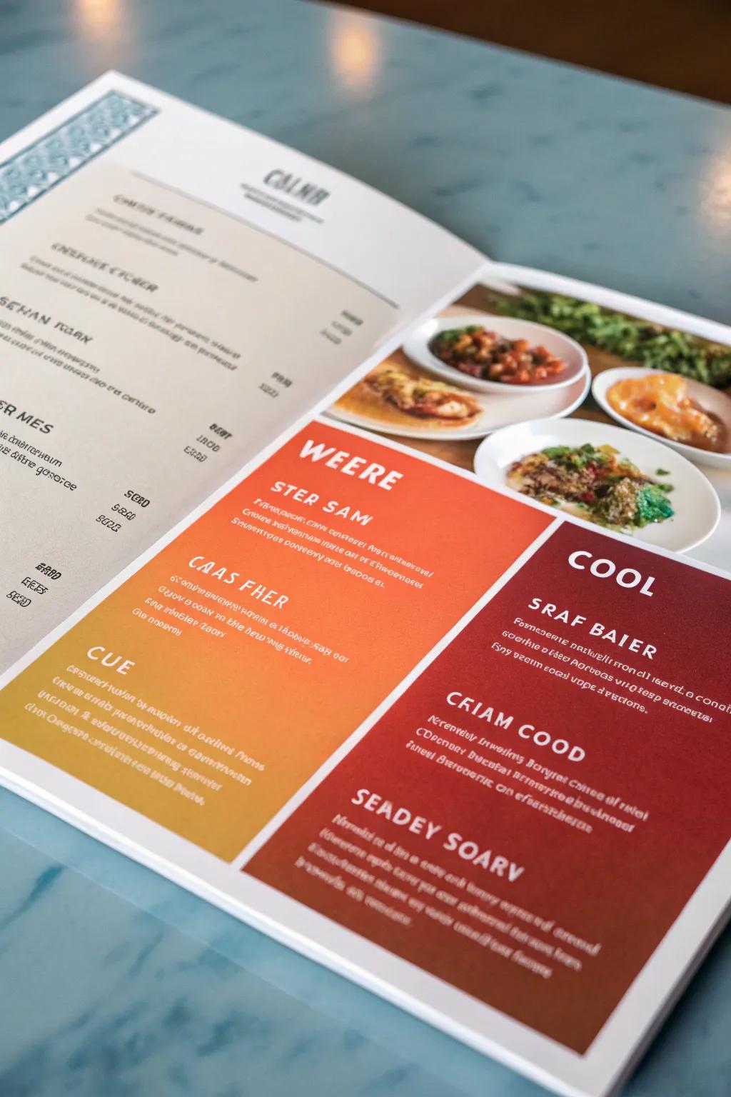 Shade psychology: a subtle yet powerful tool in menu layout.