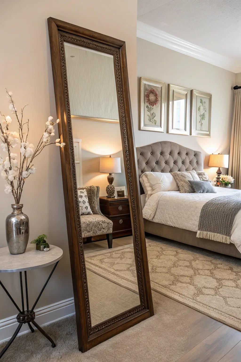 Full-length mirrors bring chic functionality.