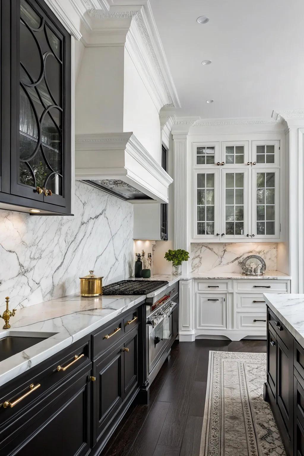 Elegant stone finishes adds enduring elegance to the kitchen.