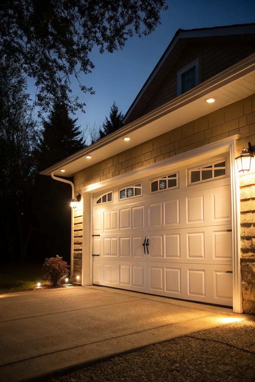 Intelligent lighting enriches entryway beauty and protection.