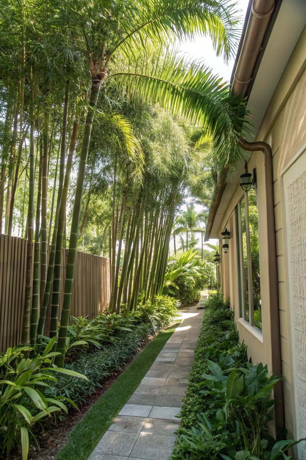 A themed approach fashions a cohesive and inviting narrow yard.