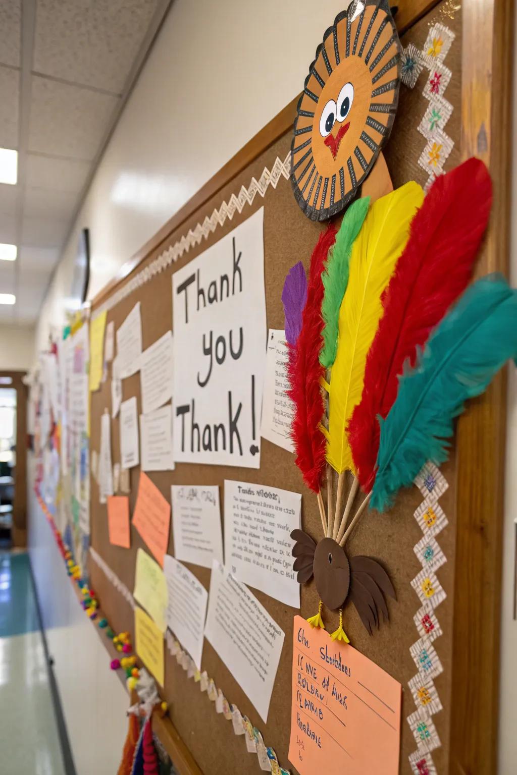 An 'Appreciative Turkey' bulletin board.