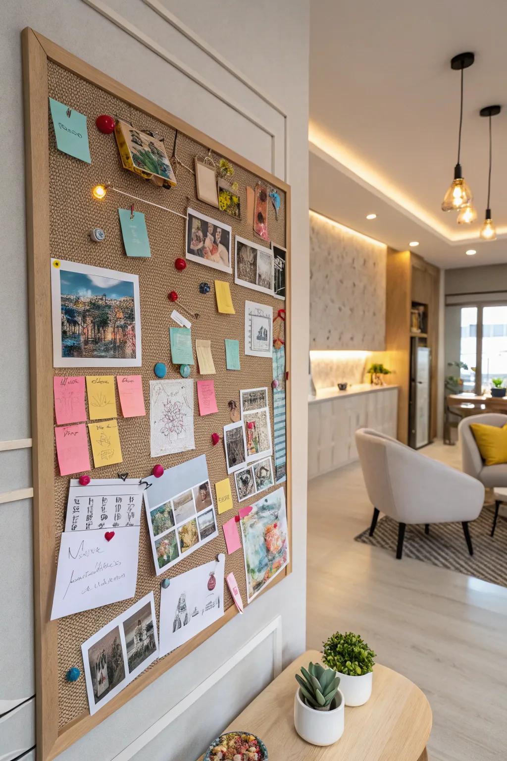 A stylish apartment display board with an varied design.