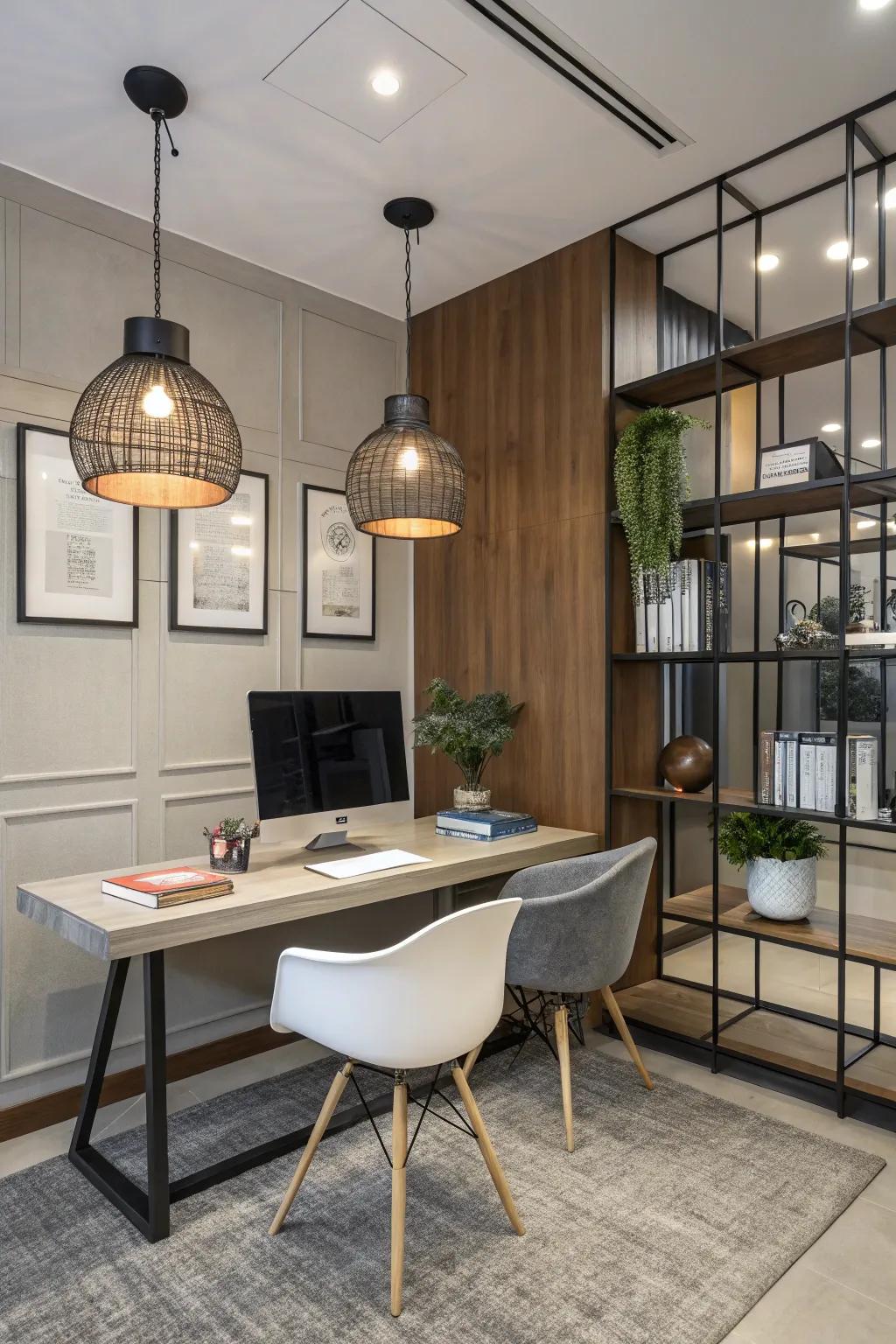 Experiment with blended materials for a unique lighting design.