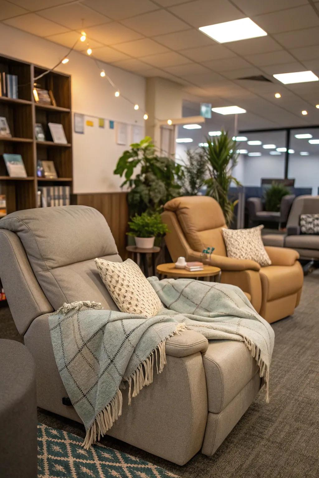 A nap area enhances productivity.